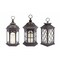 Melrose Battery Operated LED Candle Lanterns - 15" - Brown - Set of 3